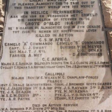 1. Memorial - for those fallen in World War 1