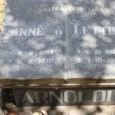 ARNOLDI Anne 1907-1970 :: ARNOLDI Lettie 1906-1987
