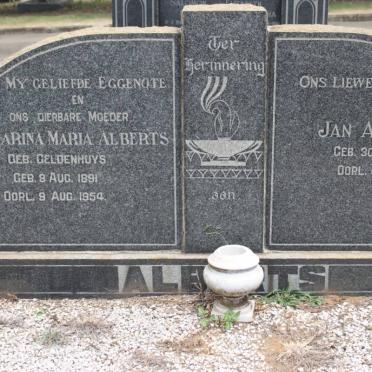 ALBERTS Jan 1882-1961 &amp; Catherina Maria GELDENHUYS 1891-1954