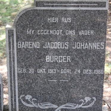 BURGER Barend Jacobus Johannes 1913-1960
