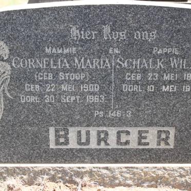 BURGER Schalk Willem 1898-1972 &amp; Cornelia Maria STOOP 1900-1963