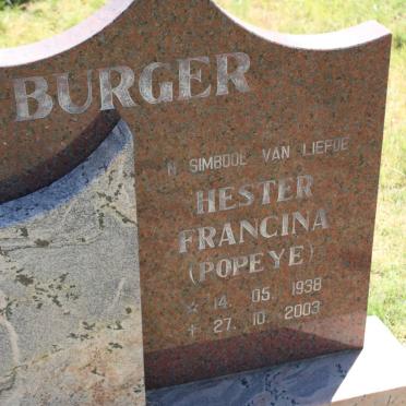 BURGER Hester Francina 1938-2003