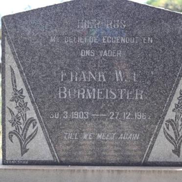 BURMEISTER Frank W.E. 1903-1967