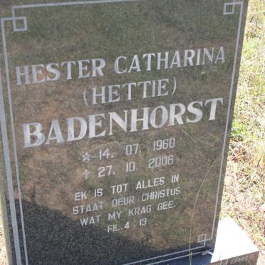 BADENHORST Hester Catharina 1960-2006
