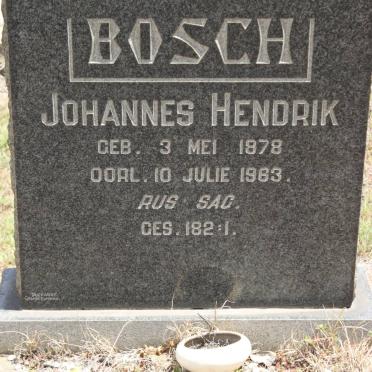 BOSCH Johannes Hendrik 1878-1963