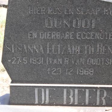 BEER Susanna Elizabeth Hendrika, de geb  VAN R. VAN OUDTSHOORN -1968