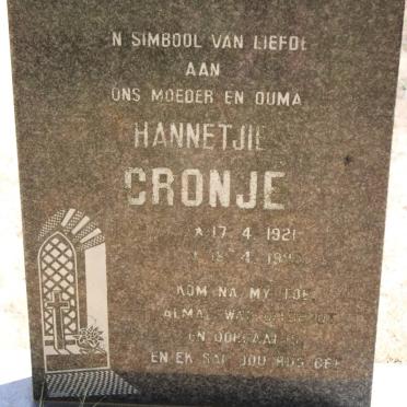 CRONJE Hannetjie 1921-1993