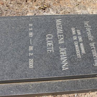 CLOETE Magdalena Johanna 1917-2000