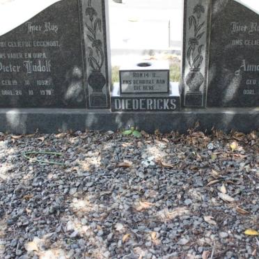DIEDERICKS Pieter Rudolf 1892-1970 &amp; Anna Christina 1898-1984