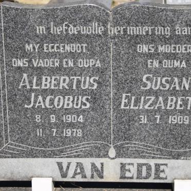 EDE Albertus Jacobus, van 1904-1978 &amp; Susan Elizabeth 1909-