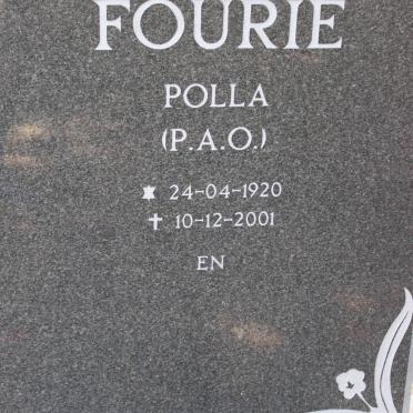 FOURIE P.A.O. 1920-2001