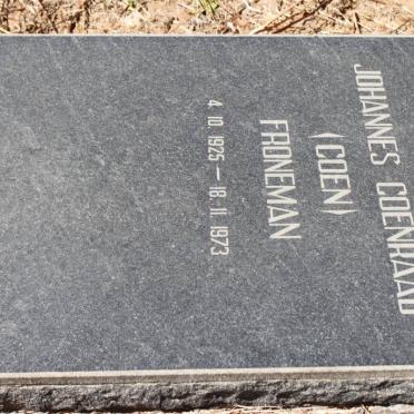 FRONEMAN Johannes Coenraad 1925-1973