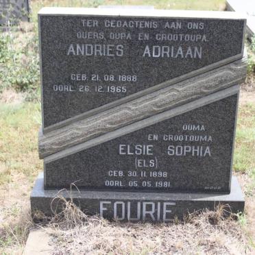 FOURIE Andries Adriaan 1888-1965 &amp; Elsie Sophia ELS 1898-1981