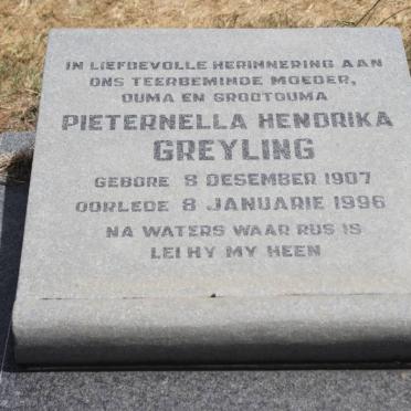 GREYLING Pieternella Hendrika 1907-1996