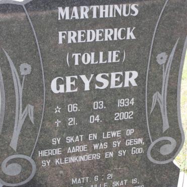 GEYSER Marthinus Frederick 1934-2002