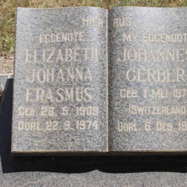 GERBER Johannes 1878-1962 &amp; Elizabeth Johanna ERASMUS 1909-1974