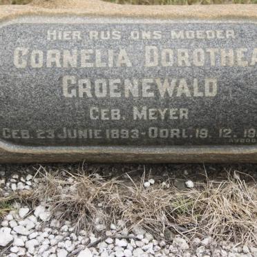 GROENEWALD Cornelia Dorothea nee MEYER 1893-1981