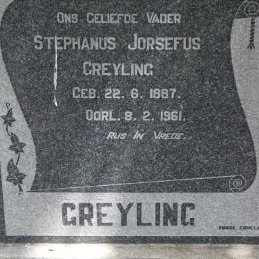 GREYLING Stephanus Jorsefus 1887-1961