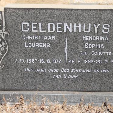 GELDENHUYS Christiaan Lourens 1887-1972 &amp; Hendrina Sophia SCHUTTE 1892-1974