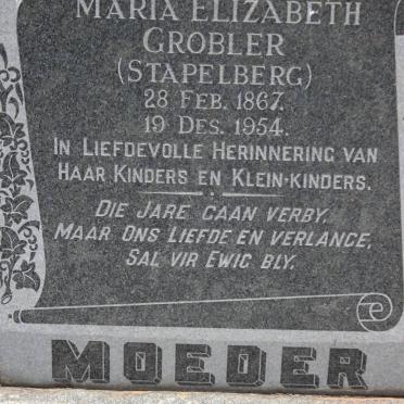 GROBLER Maria Elizabeth nee STAPELBERG 1867-1954