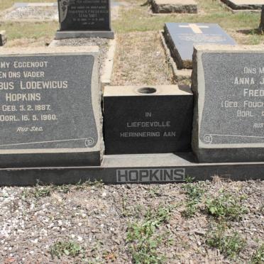 HOPKINS Jacobus Lodewicus 1887-1960 &amp; Anna Johanna Fredrika FOUCHE 1892-1973