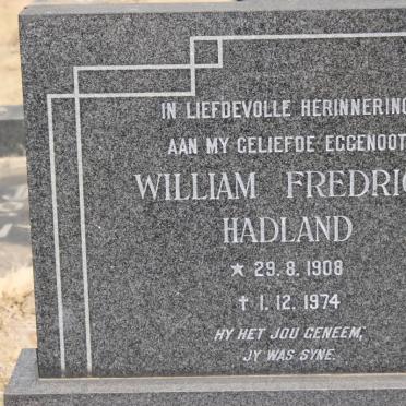 HADLAND William Frederick 1908-1974