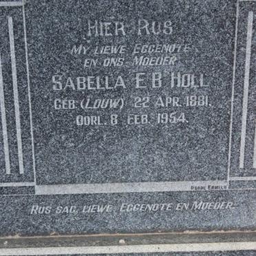 HOLL Sabella E.B. nee LOUW 1881-1954