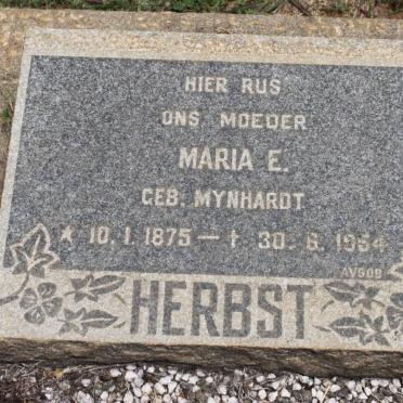 HERBST Maria E. nee MYNHARDT 1875-1954