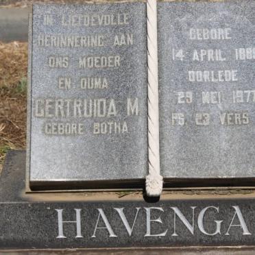 HAVENGA Gertruida M. nee BOTHA -1977