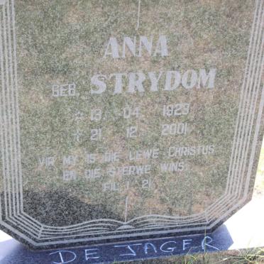 JAGER Anna, de nee STRYDOM 1923-2001