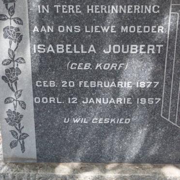 JOUBERT Isabella nee KORF 1877-1957
