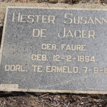 JAGER Hester Susanna, de geb FAURE 1894-1967