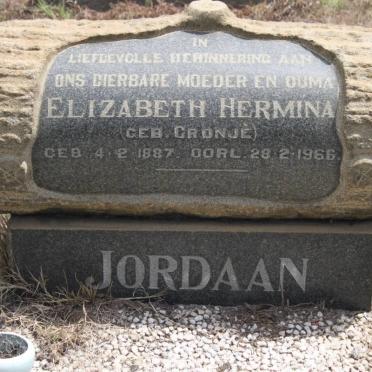 JORDAAN Elizabeth Hermina geb CRONJÉ 1887-1966