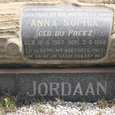 JORDAAN Anna Sophia geb DU PREEZ 1903-1966