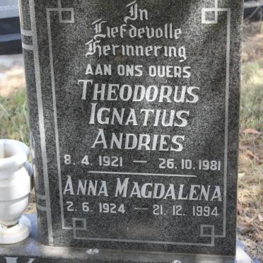 KRUGEL Theodorus Ignatius Andries 1921-1981 &amp; Anna Magdalena 1924-1994