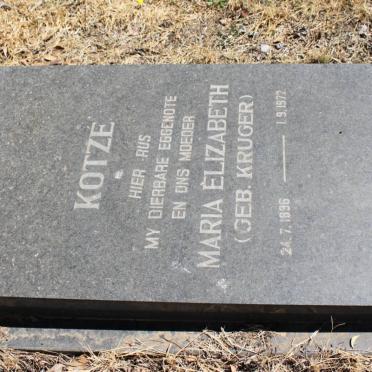 KOTZE Maria Elizabeth nee KRUGER 1896-1973