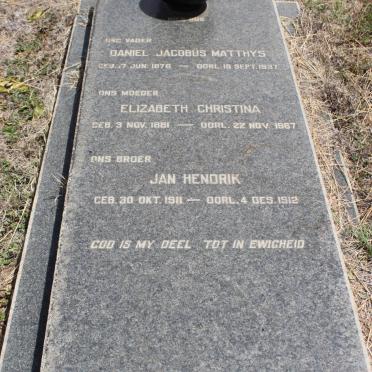KLEYNHANS Daniel Jacobus Matthys 1876-1937 &amp; Elizabeth Christina 1881-1967 :: KLEYNHANS Jan Hendrik 1911-1912