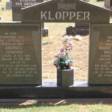 KLOPPER Andries Hendrik 1919-2001 &amp; Maria Elizabeth Magdalena 1920-1997