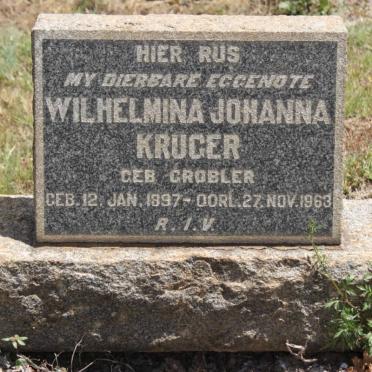 KRUGER Wilhelmina Johanna geb GROBLER 1897-1963