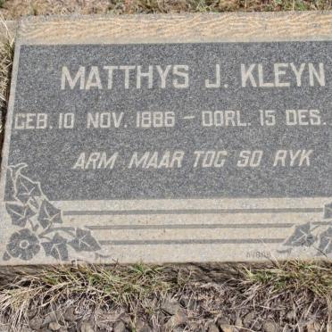 KLEYN Matthys J. 1886-1957