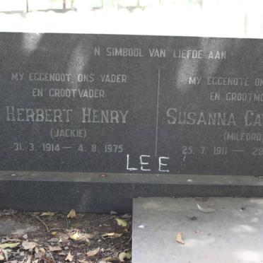 LEE Herbert Henry 1914-1975 &amp; Susanna Catharina MILFORD 1911-1969