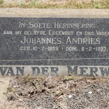 MERWE Johannes Andries, van der 1895-1957
