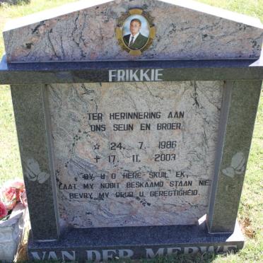 MERWE Frikkie, van der 1986-2003