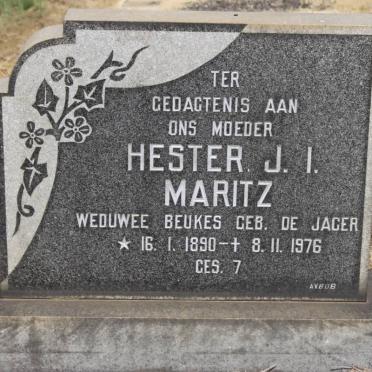 MARITZ Hester J.I., formerly BEUKES, nee DE JAGER 1890-1976