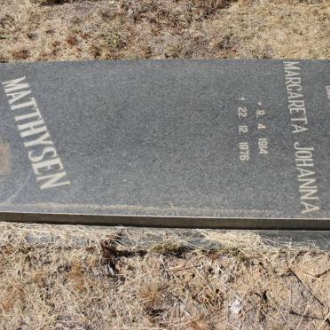 MATTHYSEN Margaretha Johanna 1914-1976