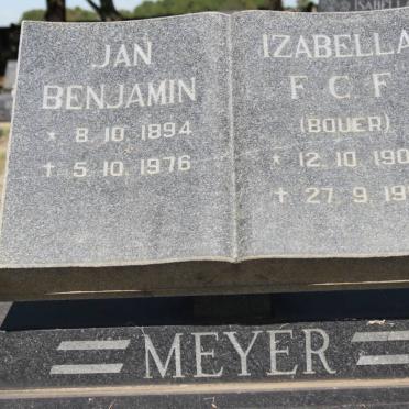 MEYER Jan Benjamin 1894-1976 &amp; Izabella F.C.F. BOUER 1904-1991