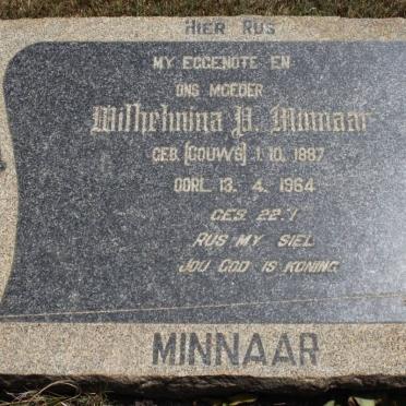 MINNAAR Wilhelmina D. geb GOUWS 1887-1964