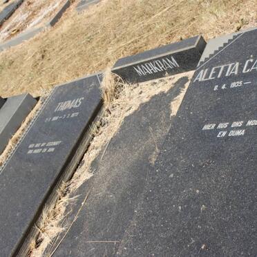 MARKRAM Thomas 1904-1973 &amp; Aletta Catharina 1905-1991