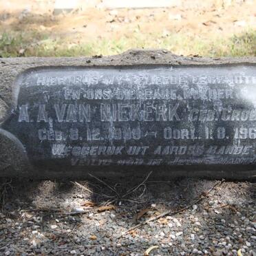 NIEKERK A.A., van nee GROBLER 1909-1969