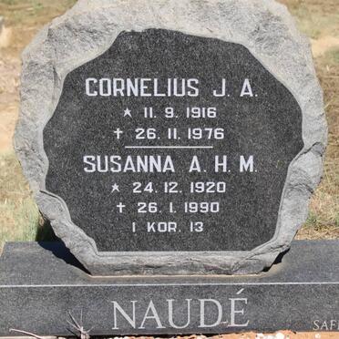 NAUDE Cornelius J.A. 1916-1976 &amp; Susanna A.H.M. 1920-1990